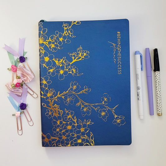 #BehindTheSuccess Planner - Undated  - Weekly - Cherry Blossoms - Gold