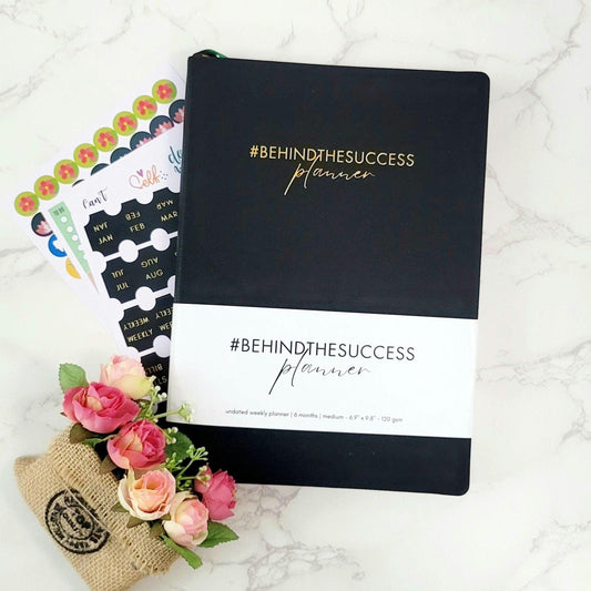 #BehindTheSuccess Planner - Undated  - Weekly - Classic Black